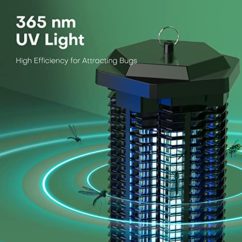 CONOPU Insektenvernichter - 3000V Insektenvernichter elektrisch für den Innenbereich, 18W UV-Licht Mückenfalle Mückenlampe, 365nm UV Insektenfänger Wespenfalle, Schwarz – Bild 4