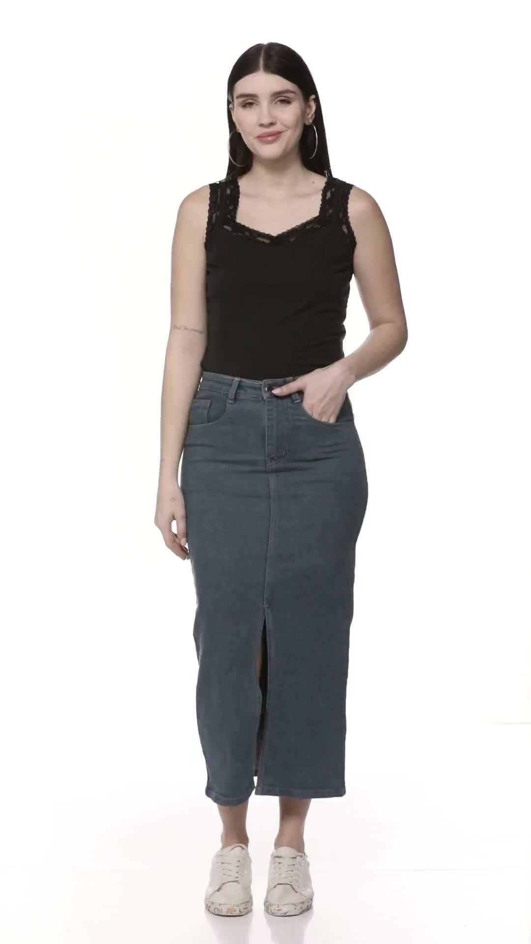 【L'Appartement】GOOD GRIEF DENIM LONG SK GOOD GRIEF/グッドグリーフ】DENIM LONG SK with Chain デニムロング