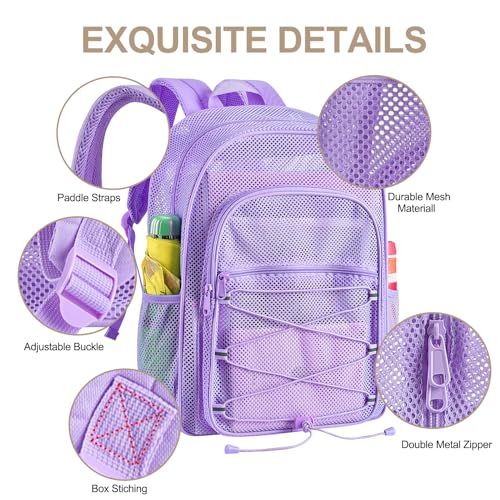 Busiuw Heavy Duty Mesh Backpacks for Adults, Large Capacity Mesh Bookbag by Busiuw - Used condition - Image 3