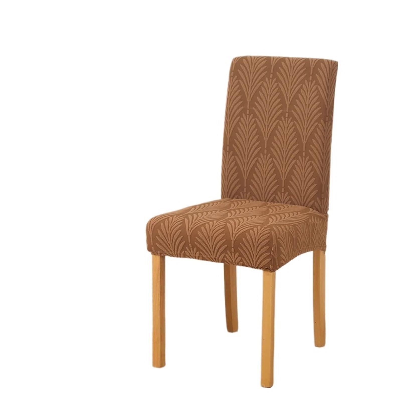 ITRHJTGP Chair Covers Jacquard Dining Chair Covers Spandex Dustproof Furniture Protectors Stretch Hotel Home Decoration(Camel,6pcs chair cover)