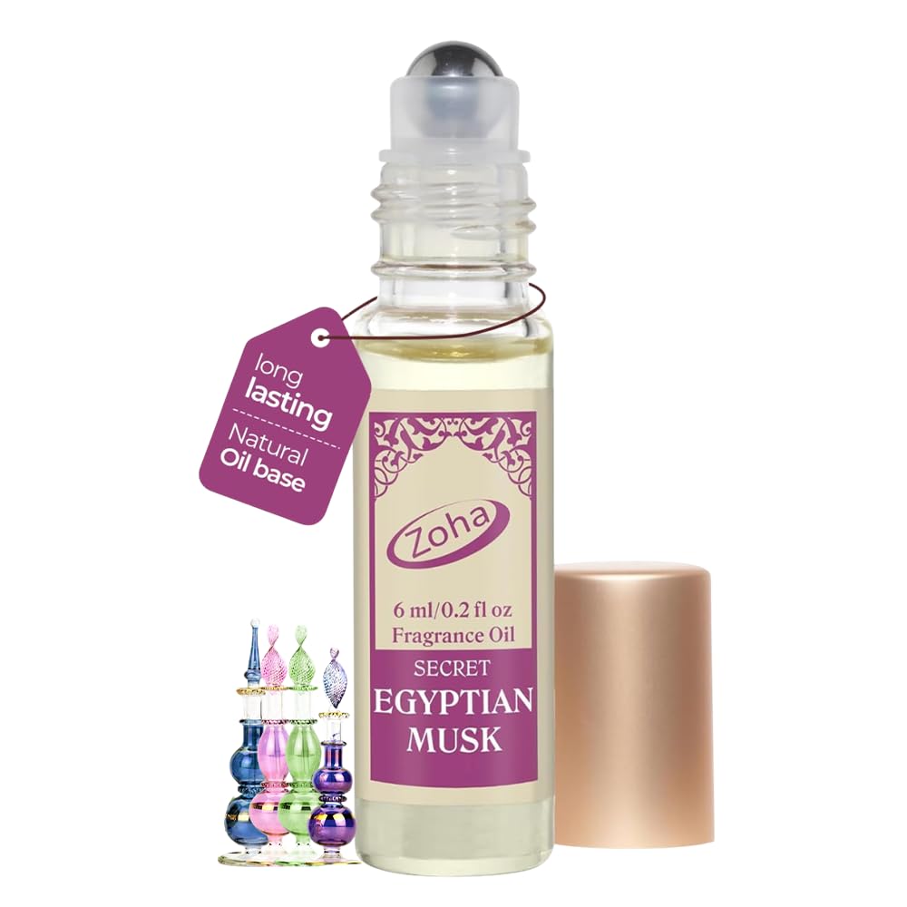 Zoha Egyptian Musk - Egyptian Perfume for Women and Men, Alcohol Free Perfume Oil Roll On, Natural Clean Travel Size Parfum, 6ml Roller