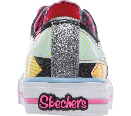 Skechers Girls' Twinkle Toes Shuffles Geo Bliss,Black/Multi,US 3 M4