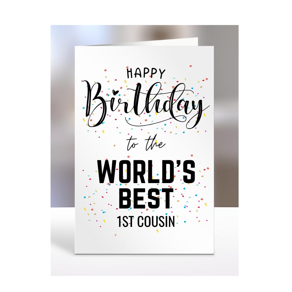 Happy Birthday To The World's Best 1st Cousin Card, Funny, Joke, Silly Gifts for Men, Women, Present For, A5-123_2
