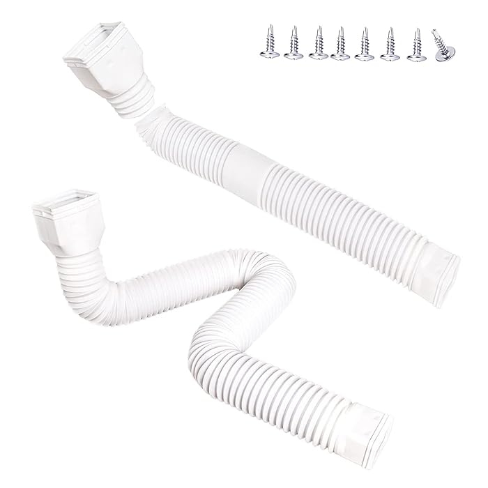Buy 2 Pack White Gutter Downspout Extension, Flexible Rain Drain