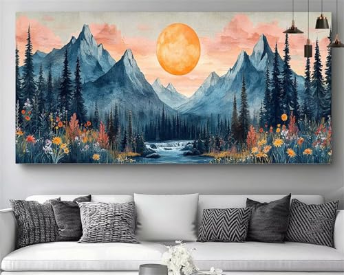 Diamond Painting Forêt 5D XXL 50x150cm | Broderie Kit Complet et Canevas Strass pour Débutant M455