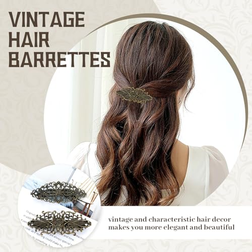 inSowni 8 Piezas Pinzas para el Cabello en Metal Bronce Vintage con Diseño de Hojas y Flores miniatura 5
