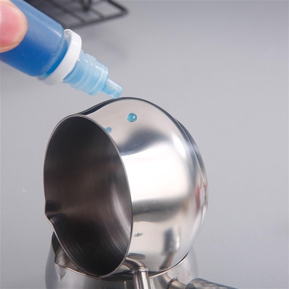 Gravy Boat Espresso Measuring Cups Plus Milk Cups Mini Pour Over Canisters Extraction Ounce Cups Stainless Steel Small Milk Cups Milk Jugs Gravy Boat Stands(Silver,Large)