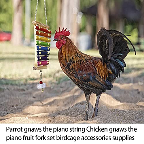 Kaimeilai Kippenspeelgoed, vogelspeelgoed, kippenschommel, kippenschommel, xyofoon speelgoed met bloemen, stenen om te… - Afbeelding 7