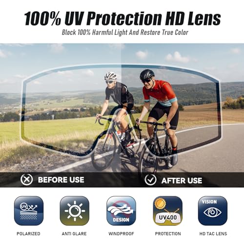 DUCO Polarized Sports Sunglasses for Men UV400 protection Shades Cycling Baseball Running Fishing Sun Glasses DC00304