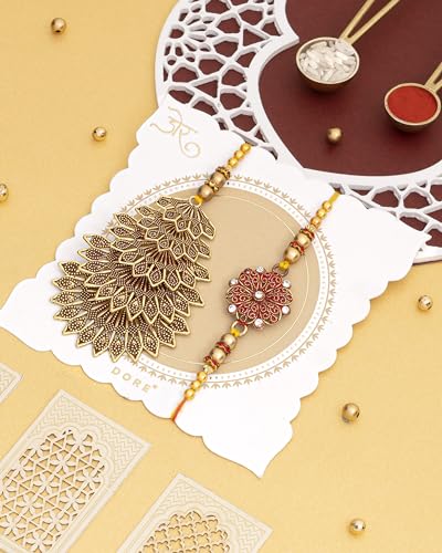 Image of Hyperfoods Bhaiya Bhabhi Rakhi Set Rakhi For Bhabhi Rakhi Gift For Brother Dry Fruits Gift Pack Rakhi With Dry Fruits Pack Of 3 Dryfruits Raisins Almonds Morpankh Bhaiya Bhabhi Rakhi Set