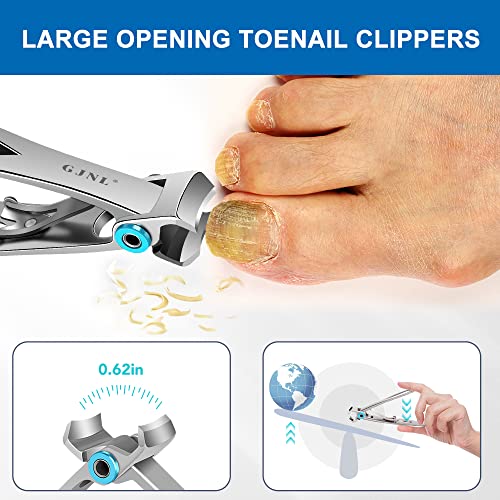 Toenail Clippers For Seniors Thick Nails - Wide Jaw Opening Extra Large Toe Nail Clippers With Catcher, Professional Sharp Curved Blade Heavy Duty Clipper Pro Nail Cutter For Seniors Long Handle #TOP3