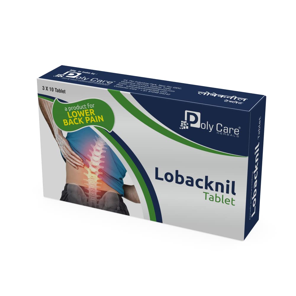 See full amazon price history chart for POLY CARE Lobacknil Tablet (3 × 10 Caplet) | Helps To Reduce Lower Back Pain | Dhasmool, Suranjana, Sallaki and 7 Other Ayurvedic Ingredients. POLY CARE Lobacknil Tablet (3 × 10 Caplet) | Helps To Reduce Lower Back Pain | Dhasmool, Suranjana, Sallaki and 7 Other Ayurvedic Ingredients. (B0BNX2DH16) Amazon Price History, Amazon Price Tracker