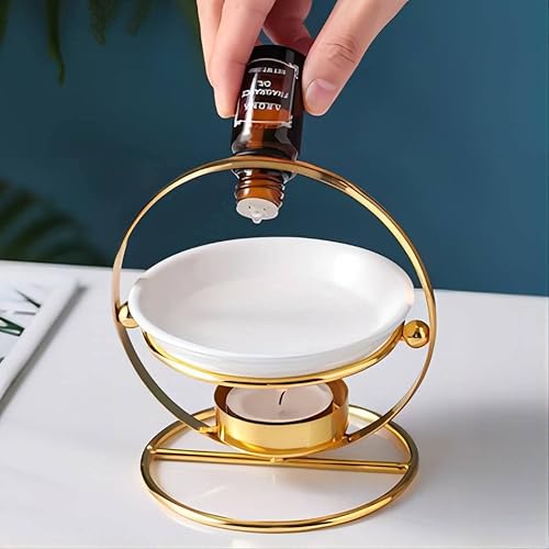 Miniatura 8 de Delicado Romántico Metal Tealight Candelabro Quemador de Aceite Difusor Aroma Horno Decoración del Hogar Negro Blanco