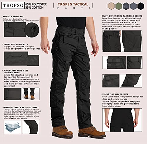 TRGPSG Men's Hiking Pants Casual Cargo Pants Camo Work Tactical Pants with Multi Pocket - Image 6