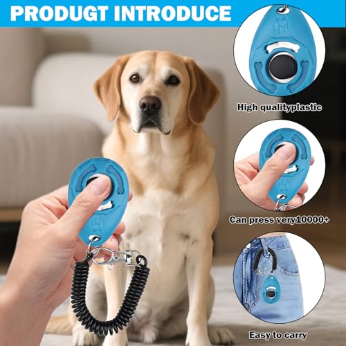 4 Packungen Klicker Hund,Clicker Hund,Clicker Katze Training,Klicker Katze Mit GroßEm Knopf,Clicker Mit Handschlaufe FüR Hundetraining,Geeignet FüR Hundetraining,Auch FüR Katzen Und Pferde Geeignet