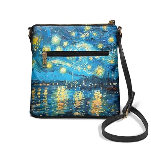 Image of Leather Purses for Women, Leather Hobo Bags for Women Travel Sling Purse Triple Zippered Pockets Shoulder Bag