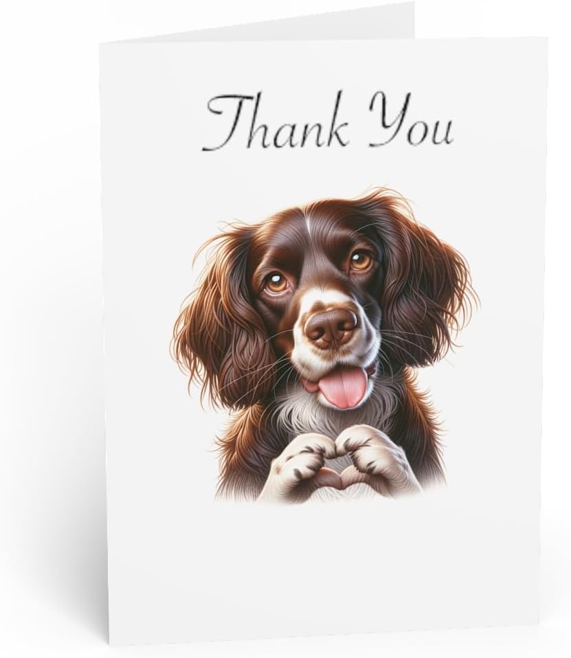DistinctInk Greeting Card/Note Card -Field Spaniel Colored Pencil Drawing Birthday - PACK of 25