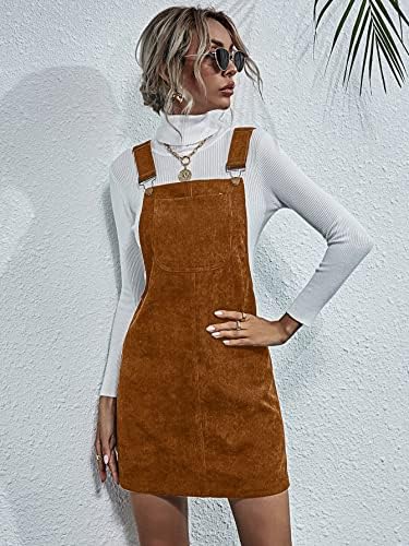 Amazon.com: WERFREde Wervot Womens Corduroy Pocket Front Overall Dress  (Color : Brown, Size : Small) : Clothing, Shoes \u0026 Jewelry