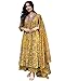 Sambhav Quilt Hub Womens Rayon Blend Anarkali Printed Kurta with Palazzo & Dupatta, Yellow, XXL