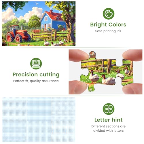 image for WSCXSC Jigsaw Puzzles 500 Pieces for Adults Farm Puzzles 500 Pieces Ad