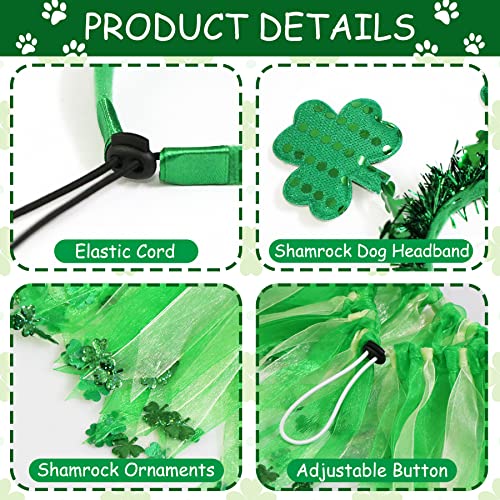 Goyoswa St. Patrick's Day Dog Outfit, St Patricks Day Dog Costume Shamrock Dog Headband Dog Collar Dog St Patricks Day Clothes For Small Medium Large Dogs #TOP4