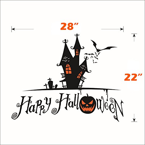 Vinilo Decorativo Halloween Castillo y Calabazas 28x22 in miniatura 5