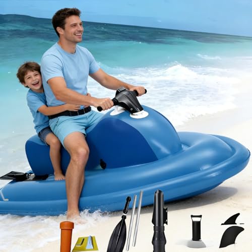smafoseedding Jet Boat/Ski Nautique Électrique avec Scooter sous-Marin - Surf/Bateau/Moteur De Plongée Électrique Gonflable 3 en 1, Télécommande 9 Vitesses, Autonomie De 40 À 160 Minutes 500W