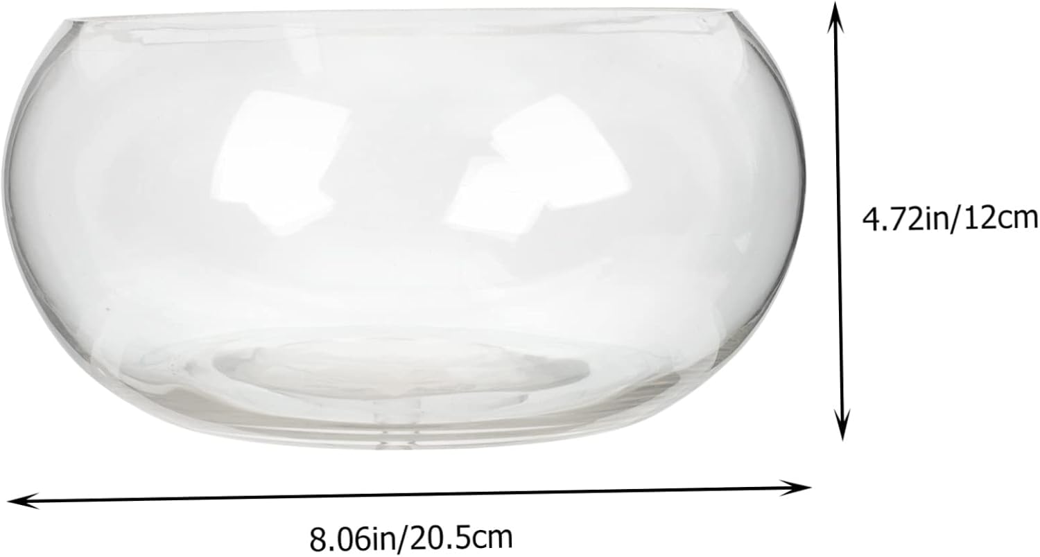 ORFOFE Glass Hydroponic Plant Bowl Round Transparent Fish Bowl for Decor Multi-Functional Terrarium for Aquatic Plants and Centerpieces