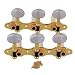 Yibuy Gold Classical Guitar Shaft Machine Heads 3+3 Tuners for Nylon Strings