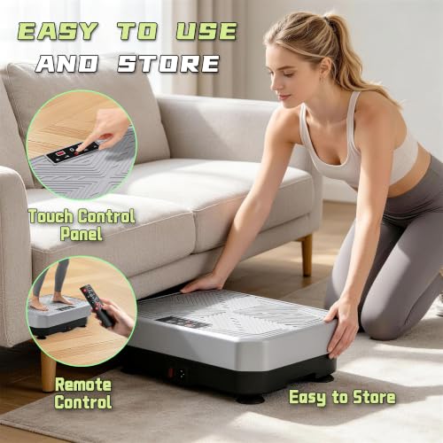 Image of Homesy Vibration Plate Exercise Machine, Vibrating Plate for Lymphatic Drainage, Full Body Shake Platform Board for Home Fitness and Fat Burning, Sport Gym Equipment for Women Men