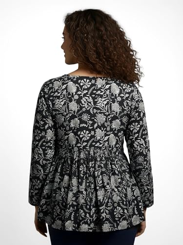 Image of Casual Rayon V-Neck Full Sleeves Stylish Peplum Top for Women(28 inch Inches)