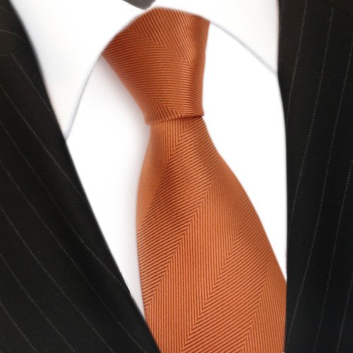 Cravate en soie orange rayée TigerTie accessoire homme 8 cm