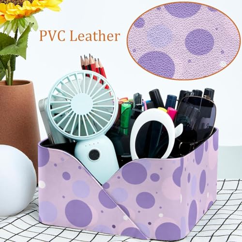 Porte-stylos rectangulaire violet à motif géométrique pour bureau