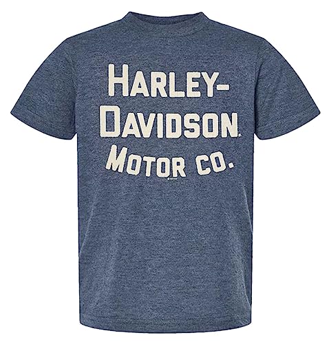 Harley-Davidson Big Boys' Motor Co. Short Sleeve Crew-Neck Tee, Navy Blue