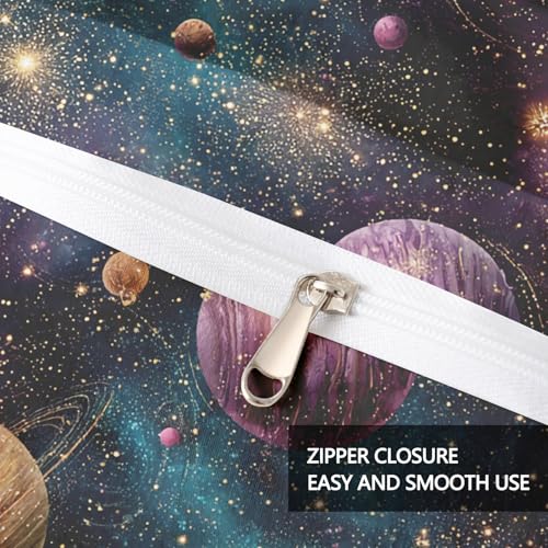 Housse de couette 135x200 espace avec parure de lit microfibres galaxie planète et étoiles