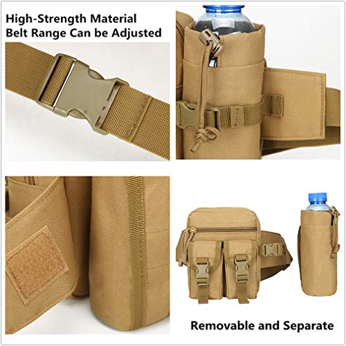 Tactical-Waist-Bag-Military-Fanny-PackWaterproof-Utility-Belt-with-Water-Bottle-HolderSuitable-for-HikingMountaineeringCampingRidingFishingshootingKhaki
