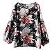 Produktbild Kobay Damen Kurzarm T-Shirt Plus Size Brief gedruckt Oansatz Tops(XL,Grün)