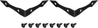 uxcell 4Pcs Decorative Corner Brackets, 3.9" x 3.9" x 0.9" l Bracket Metal Corner Protector Right Angle Bracket with Screw for Furniture Wooden Box Trunk, Black