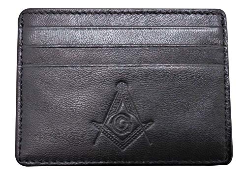 RFID Masonic Minimalist Slim Front Pocket Credit Card Holder