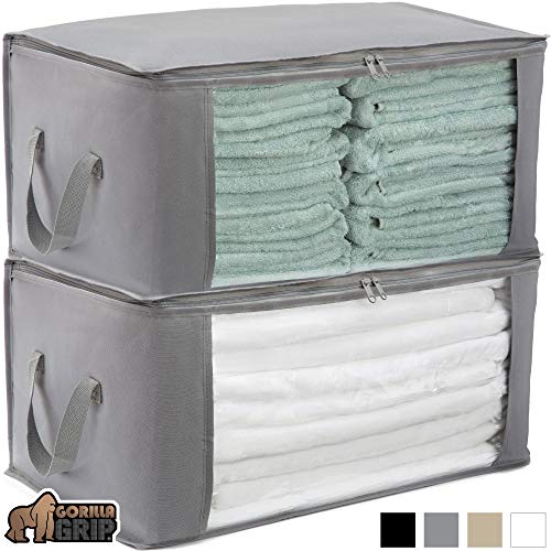 Gorilla Grip Premium Foldable Fabric Storage Bag, 22x13 Inch Bags, Water Resistant, Durable