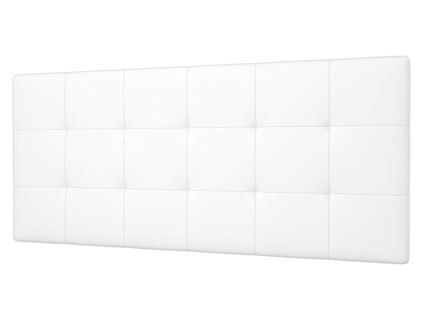 LA WEB DEL COLCHON Cabecero Cama 135 Celio Blanco Polipiel – Cabecero Cama Acolchado De Polipiel para Cama Matrimonio De 145 x 70 cm – Diseño Moderno Y Fácil Instalación