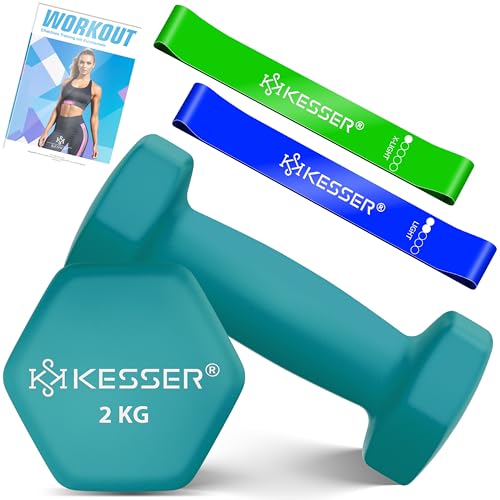 KESSER® Hanteln Hantelset 2er Set 2kg - 5kg farbig, Kurzhanteln Neopren,...