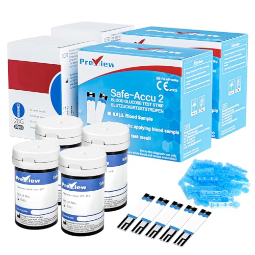 Preview Blutzuckerteststreifen x 100 Lanz x 100 Keine Kodierung für Preview Safe Accu2 Blutzuckermessgerät (Blutzuckermessgerät nicht enthalten)