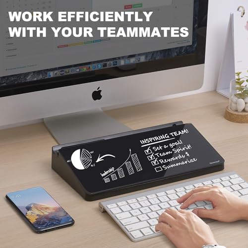 TSJ-OFFICE Quadro branco de mesa pequeno apagável a seco - Bloco de superfície de quadro branco de v