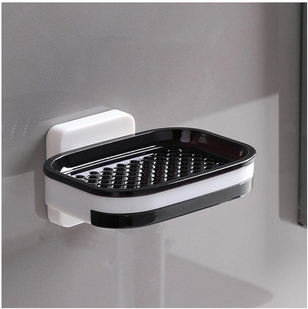 Jaboneras, Barra autoadhesiva Jabonera Montada en la Pared Jabonera de Doble Capa Soporte de Drenaje Soporte de Esponja Organizador de baño de Cocina Accesorios de baño (Color : A)