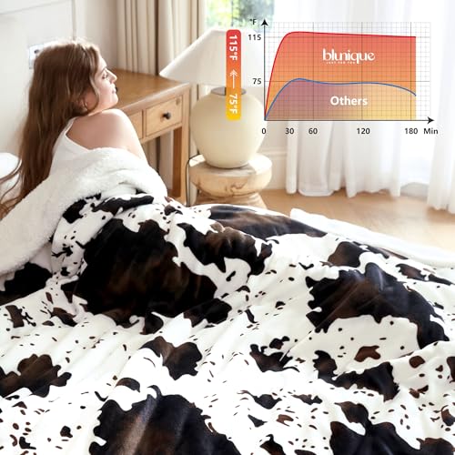 Image of Heated Blanket Queen Blanket - Fast Heating Electric Blanket, Soft Flannel Heated Throw with 4 Time Settings,10 Heating Settings, Warm Gifts for Women & Mom & Grandma
