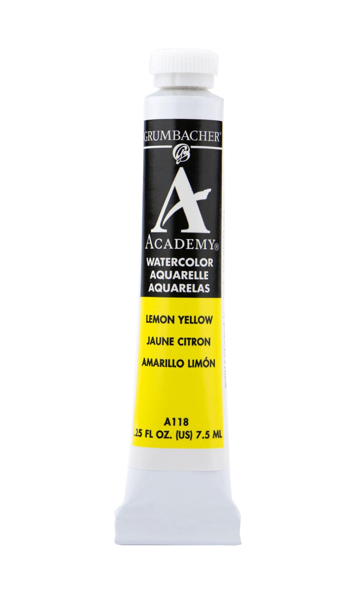 Grumbacher Academy Watercolor Paint, 7.5ml/0.25 Ounce, Lemon Yellow (A118)