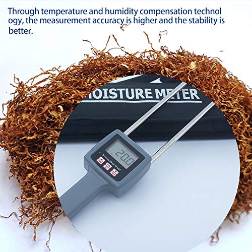 Digital Portable Tobacco Moisture Meter - Instant Readings, 8-40% Range, ±0.5% Accuracy, for Leaf, Cigar, Chew Analysis