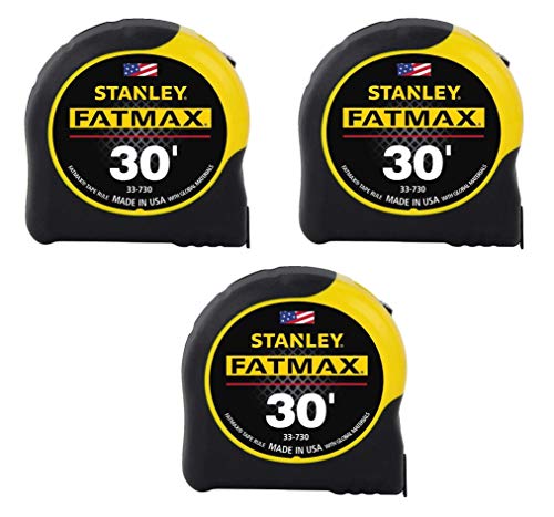 Stanley Tools 33-730 30-Foot-by-1-1/4-Inch FatMax Measuring Tape (3, 30-Feet)