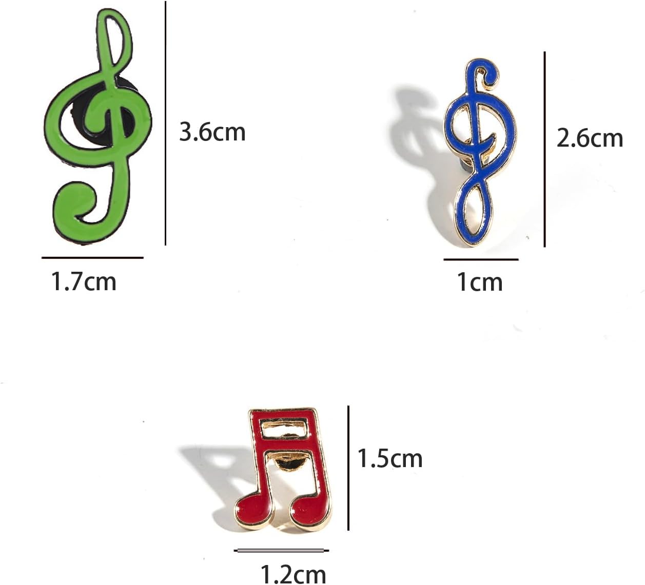 6pc Music Note Lapel Pins Musical Note Brooches G Treble Clef Beamed Eighth Notes for Jacket Backpack Bag, Music Lover Gift image 3